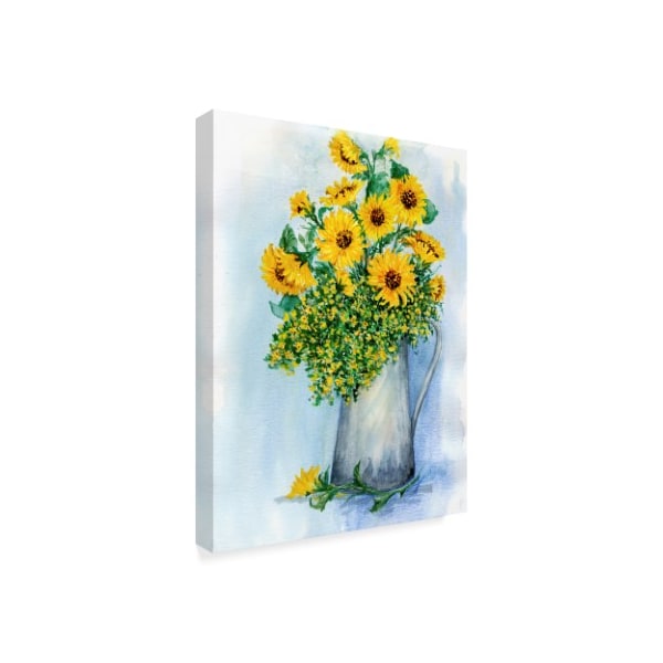 Sher Sester 'Sunflowers Watercolor Sketch ' Canvas Art,14x19